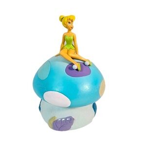 Disney Tinkerbell Sitting on Mushroom‎ Figurine Coin Bank